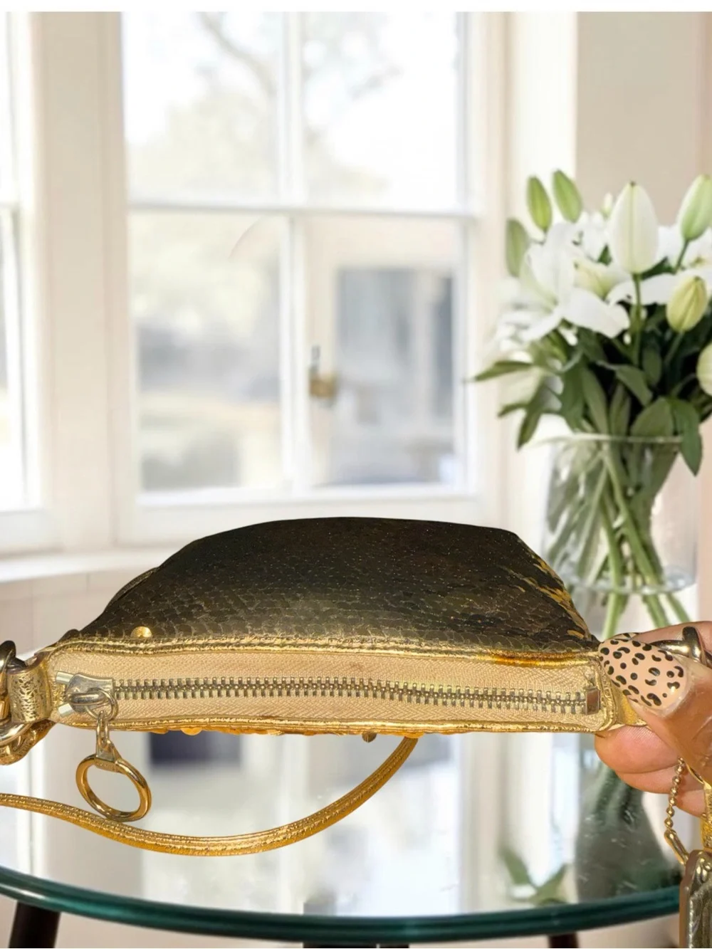 RARE Vintage Coach Poppy Gold Sequin Crossbody Bag w. Hangtag Y2K